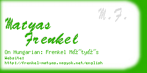 matyas frenkel business card